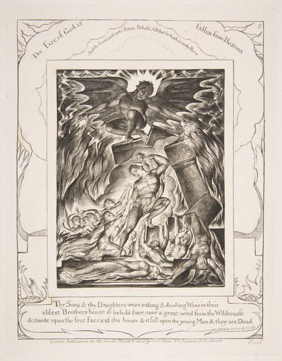 Jobs Sonsin tuho, Jobin kirjan kuvituksista, 1825-26. tekijältä William Blake
