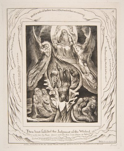Saatanan lankeemus, Jobin kirjan kuvituksista, 1825-26. tekijältä William Blake