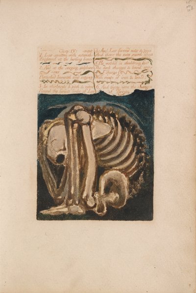 Ensimmäinen Urizenin kirja, levy 12, Los Smitten with Astonishment.... (Bentley 8) tekijältä William Blake