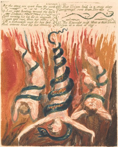 Urizenin ensimmäinen kirja, levy 7, Koska tähdet ovat erillään maasta. . . . (Bentley 6) tekijältä William Blake