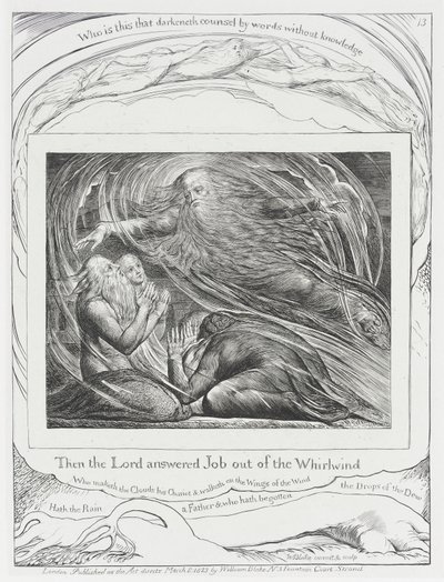 Herra vastaa Jobille pyörremyrskystä tekijältä William Blake