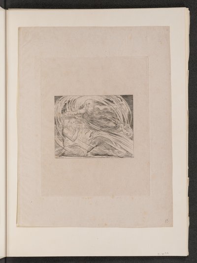 Herra vastaa Jobiin pyörteestä, 1825. tekijältä William Blake