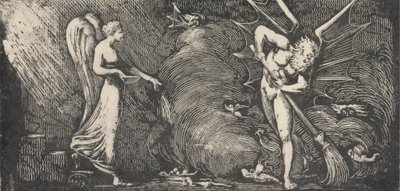 Mies lakaisee tulkin salissa tekijältä William Blake