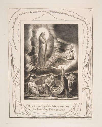 Näky Eliphasista, Jobin kirjan kuvituksista, 1825-26. tekijältä William Blake
