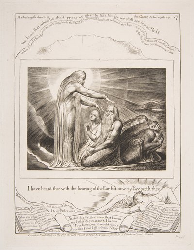 Jumalan visio, Jobin kirjan kuvituksista, 1825-26. tekijältä William Blake