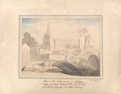 Leski syleilee miehensä hautaa tekijältä William Blake