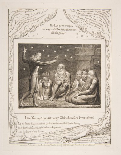Elihun viha, Jobin kirjan kuvituksista, 1825-26. tekijältä William Blake