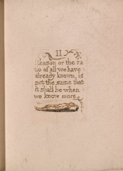 Ei ole luonnollista uskontoa, Taulu 11, II Syy tai suhde. . . . (Bentley b4) tekijältä William Blake