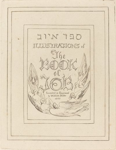 Jobin kirjan kaiverrettujen kuvitusten otsikkosivu, 1825. tekijältä William Blake