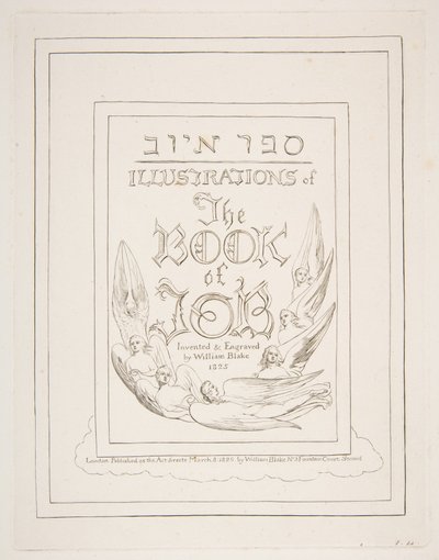 Nimisivu, Jobin kirjan kuvituksista, 1825-26. tekijältä William Blake