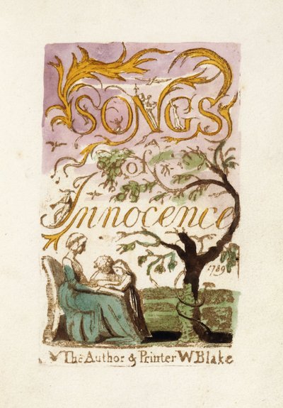Nimilehti, teoksesta "Songs of Innocence", 1789 tekijältä William Blake