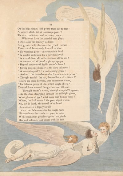 Youngin yön ajatukset, Sivu 41, Yksi säteilevä merkki; oikeudenmukaisten kuolinvuode tekijältä William Blake