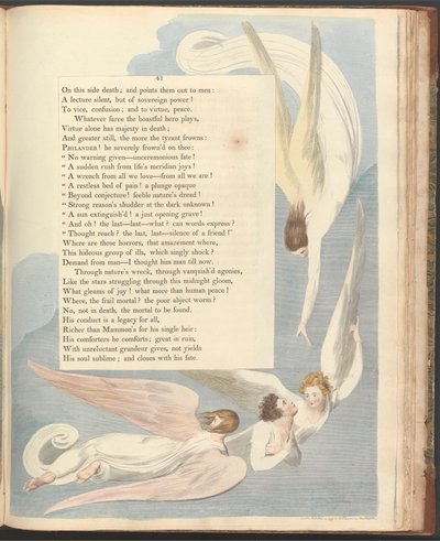 Youngin yön ajatukset, sivu 41, "Yksi säteilevä merkki, oikeudenmukaisten kuolinsänky" tekijältä William Blake