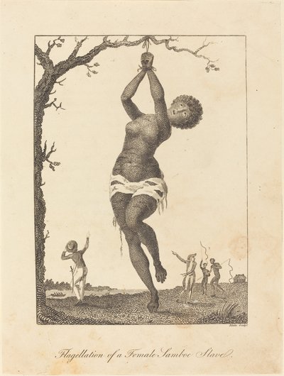 Naispuolisen samboorjan liputus tekijältä William Blake after John Gabriel Stedman