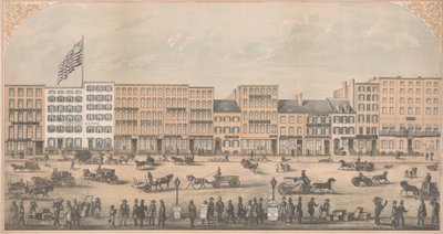 Näkymä Park Placesta, New Yorkista, Broadwaylta Church Streetille, North Side, 1854 jKr. tekijältä William Boell