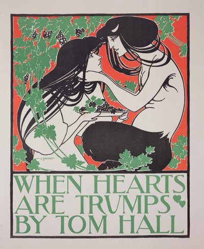 Jäljennös Tom Hallin "When Hearts are Trumps" -julisteesta (katso 41529) tekijältä William Bradley