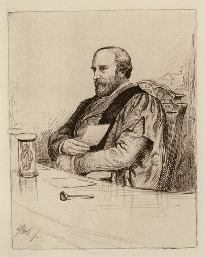 Thomas Grainger Stewart, fysiikan käytännön professori (kaiverrus) (kaiverrus) tekijältä William Brassey (after) Hole
