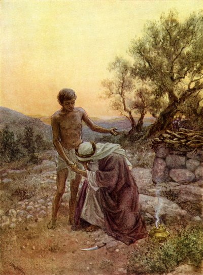 Abraham ja Iisak Morian vuorella - Raamattu tekijältä William Brassey Hole
