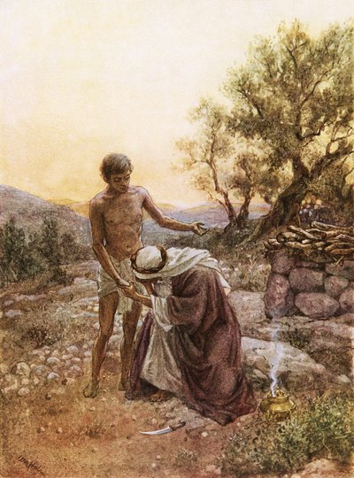 Abraham ja Iisak Morian vuorella tekijältä William Brassey Hole