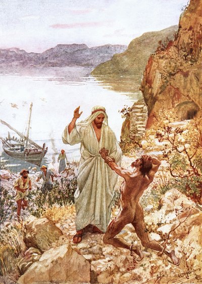 Nakipagpulong si Jesus sa isang demonyo sa bansa ng mga Gadarenes Finn tekijältä William Brassey Hole