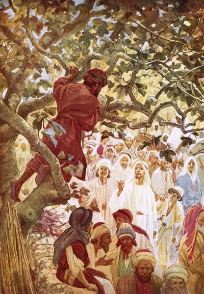 Jeesus kutsui Publikaani Sakkeuksen kutsumaan häntä kotiinsa tekijältä William Brassey Hole