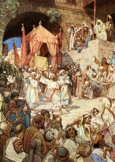 Kuningas Daavid tuo arkin Jerusalemiin - Raamattu tekijältä William Brassey Hole