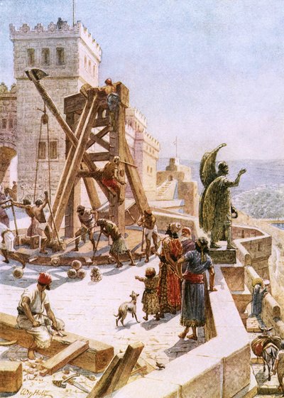 Ussia pystyttää sodan moottoreita Jerusalemin muureille tekijältä William Brassey Hole