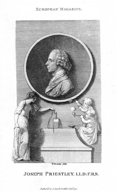 Joseph Priestley, englantilainen kemisti ja presbyteeripappi, 1791 tekijältä William Bromley