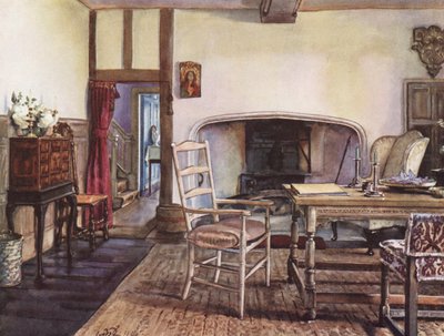 Sisustus: Valkoinen sali (värilitografia) tekijältä William Bruce Ellis Ranken