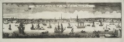 New Yorkin kaupungin etelänäkymä Pohjois-Amerikassa, 1761 tekijältä William Burgis