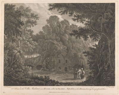 Uma vista na Villa Madama, perto de Roma, chamada II Teatrofinlandês tekijältä William Byrne
