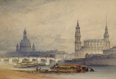 Dresden Elbe-joelta, 1853 tekijältä William Callow