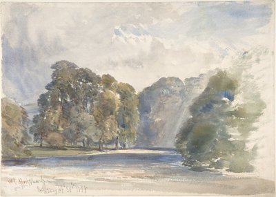 Wharfen rannalla, Bolton Abbey tekijältä William Callow