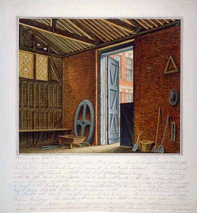 Osa Sir Christopher Wrenin asuintaloa, Southwark, Lontoo, 1820. tekijältä William Capon