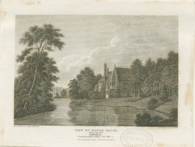 Burton-upon-Trent - Manor House: kaiverrus, nd [c 1812] (tulostus) tekijältä William Carter