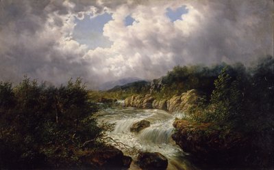 Tamahakan putoukset, Cherokee County, Pohjois-Carolina, n. 1860-70 (öljy kankaalle) tekijältä William Charles Anthony Frerichs