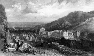 Holyrood Calton-Hillistä, kaivertanut William Miller, 1842 tekijältä Clarkson Frederick Stanfield