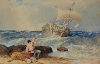 Laiva Myrskymerellä tekijältä Clarkson Frederick Stanfield