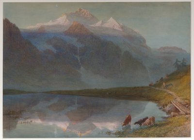 Vuoristokohtaus - Jungfrau (akvarelli) tekijältä William Collingwood