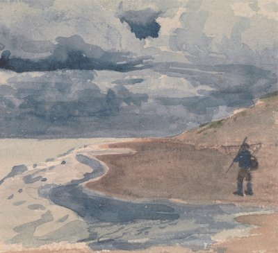 Maisema miehen kanssa rannalla tekijältä William Collins