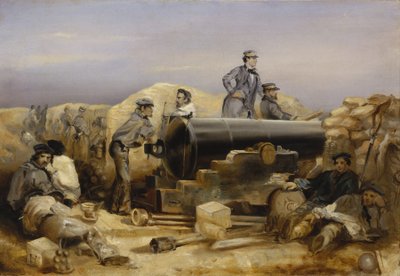 Krimin sota (1853-1856): Diamond-tykistöpatteri Sevastopolin piirityksessä, 15. joulukuuta. tekijältä William 