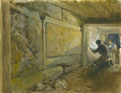 Haram Wallin kaakkoiskulman perustaminen, Jerusalem (wc ja kynä paperille) tekijältä William Crimea Simpson