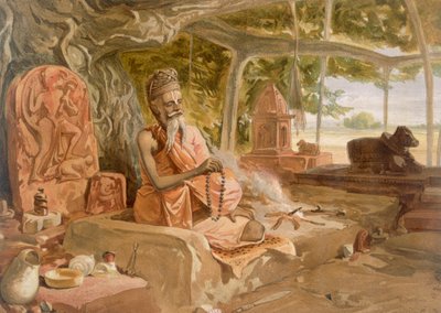 Hindu Fakir, teoksesta "Intia muinainen ja moderni", 1867 tekijältä William Crimea Simpson