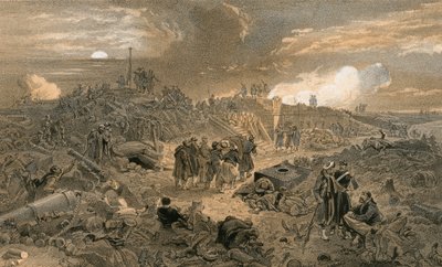 Malakoffin sisätilat, pyöreän tornin jäännökset tekijältä William Crimea Simpson