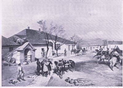 Lord Raglansin päämaja on Khutor-Karagatch, esimerkki brittiläisistä taisteluista maalla ja merellä, 1915 tekijältä William Crimea Simpson