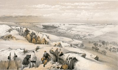 Sebastopol 26 Gun Batterysta Ranskan hyökkäyksen oikealla puolella tekijältä William Crimea Simpson
