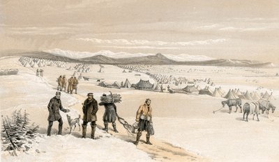 2. divisioonan leiri itään katsoen, tammikuussa 1855 tekijältä William Crimea Simpson