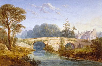 Näkymä Eltham Bridgelle lähellä Eltham Palacea, Woolwich, Greenwich, Lontoo, c1830 tekijältä William Crouch