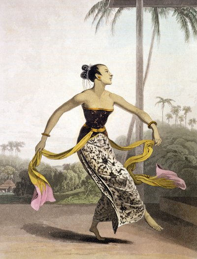 A Ronggeng tai Dancing Girl, levy 21 osasta Vol. Thomas Stamford Rafflesin (1781-1826) 
