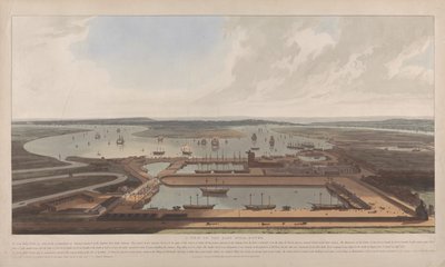 Näkymä Itä-Intian satama-altaille tekijältä William Daniell